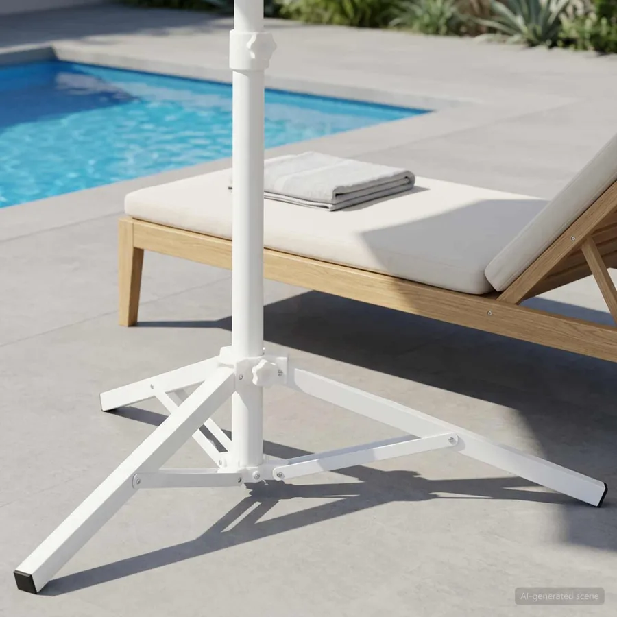 Support de parasol Blanc Acier for 25-32 mm Pole - 4