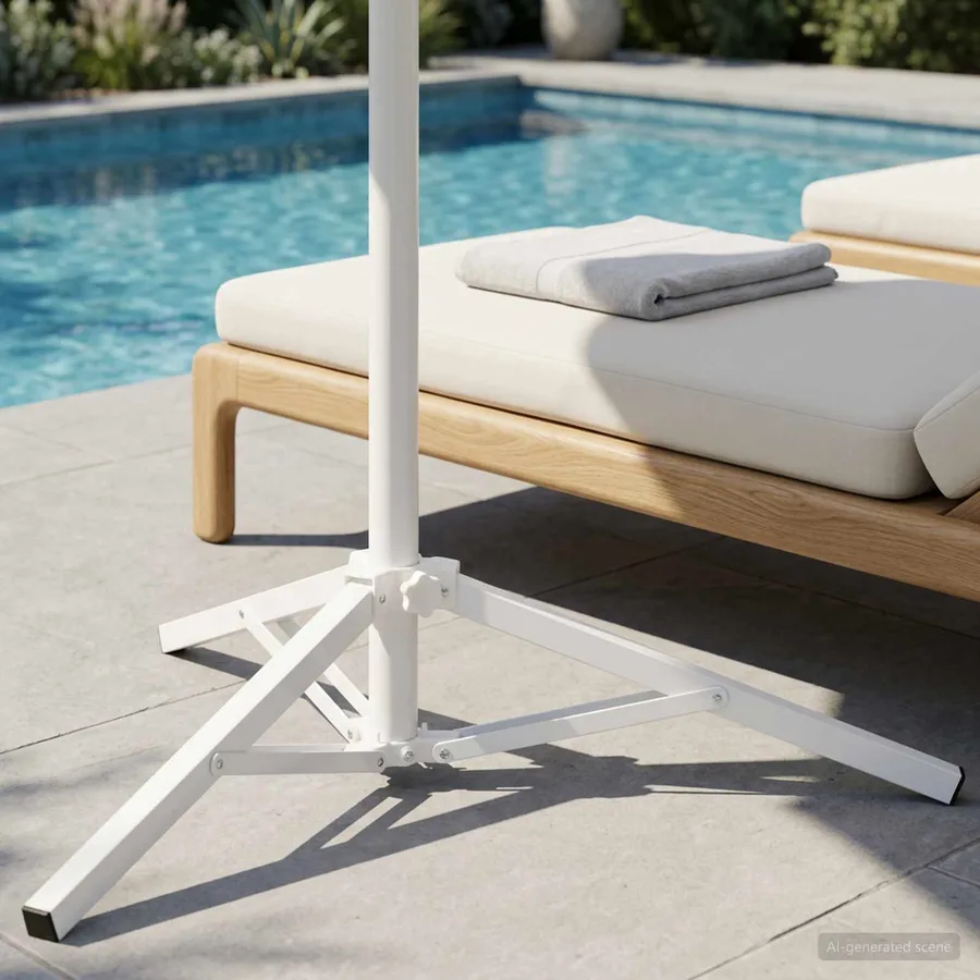 Support de parasol Blanc Acier for 25-32 mm Pole - 5