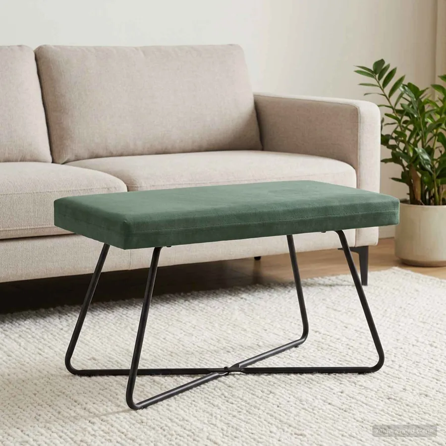 banc Vert Mer 80 x 40 x 45 cm Velours