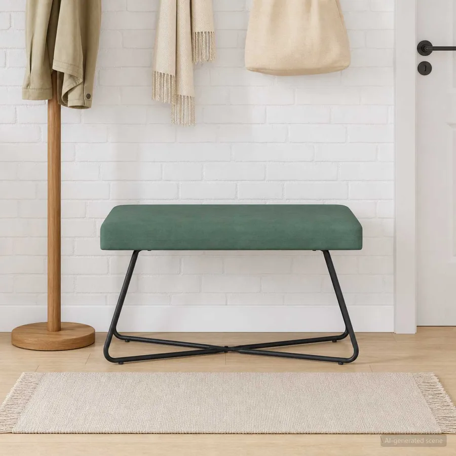 banc Vert Mer 80 x 40 x 45 cm Velours - 4