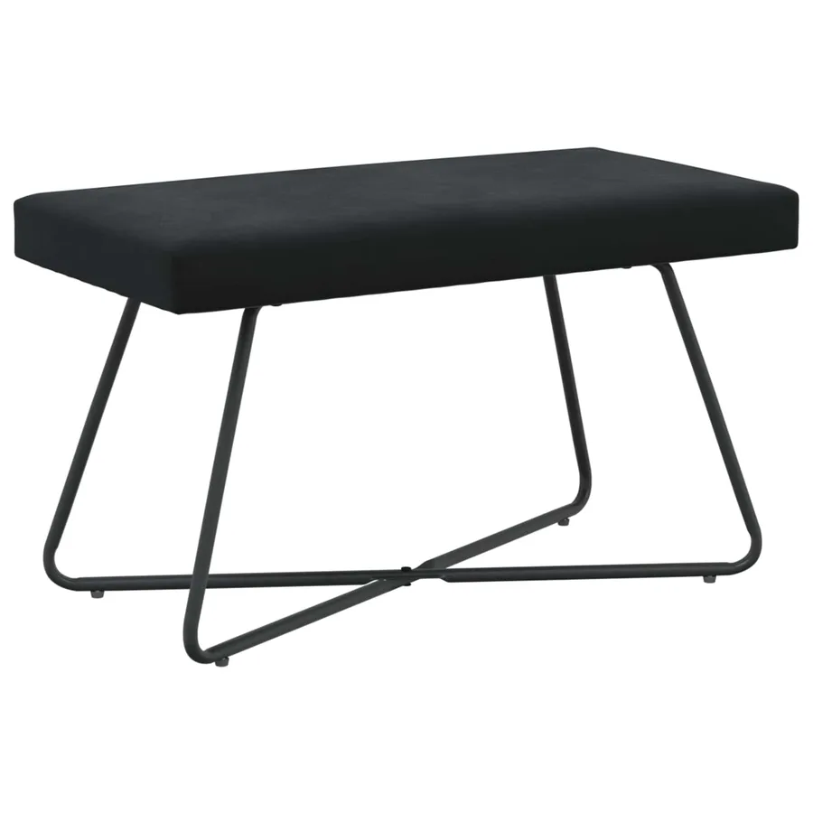 banc Noir 80 x 40 x 45 cm Velours - 2
