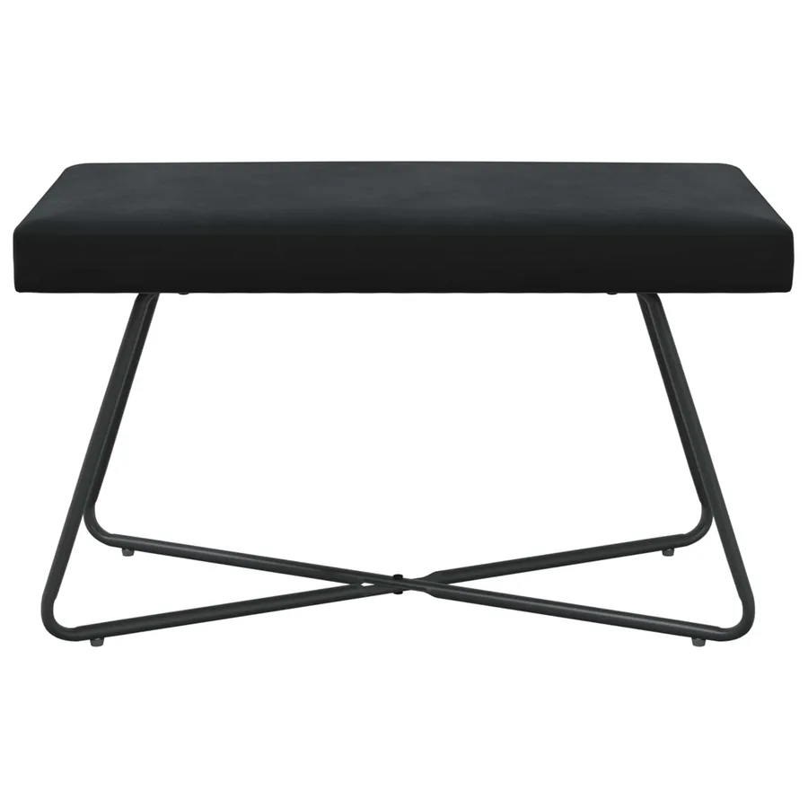 banc Noir 80 x 40 x 45 cm Velours - 5