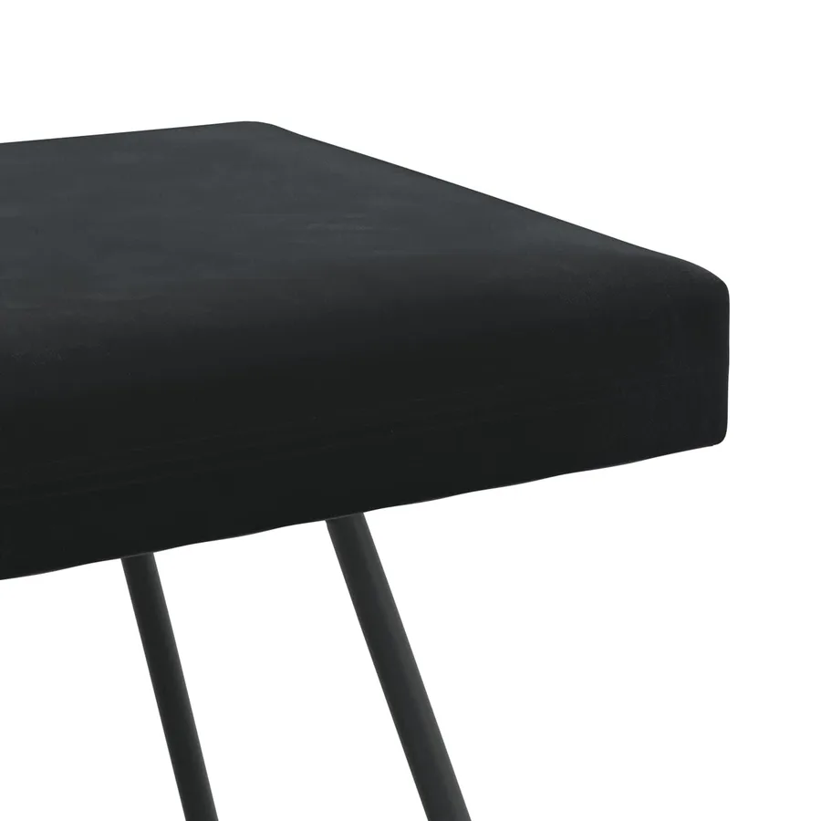 banc Noir 80 x 40 x 45 cm Velours - 6