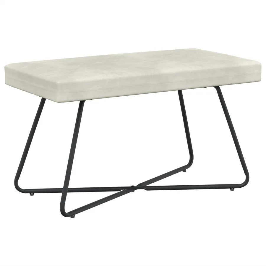 banc Crème 80 x 40 x 45 cm Velours - 2