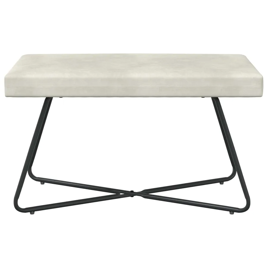 banc Crème 80 x 40 x 45 cm Velours - 5