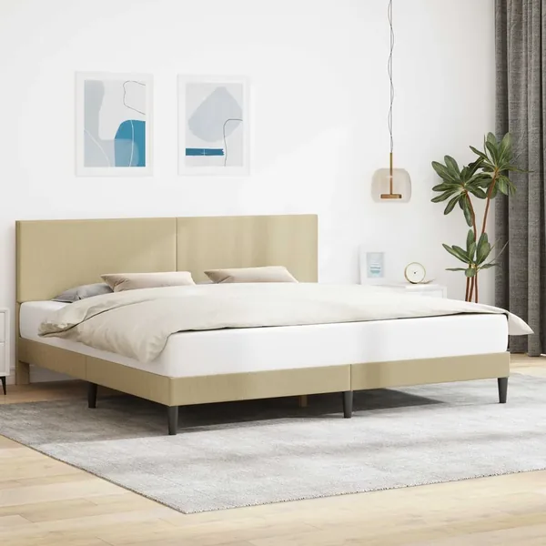 Cadre de lit avec tête de lit Gris Vert Clair 180 x 200 cm