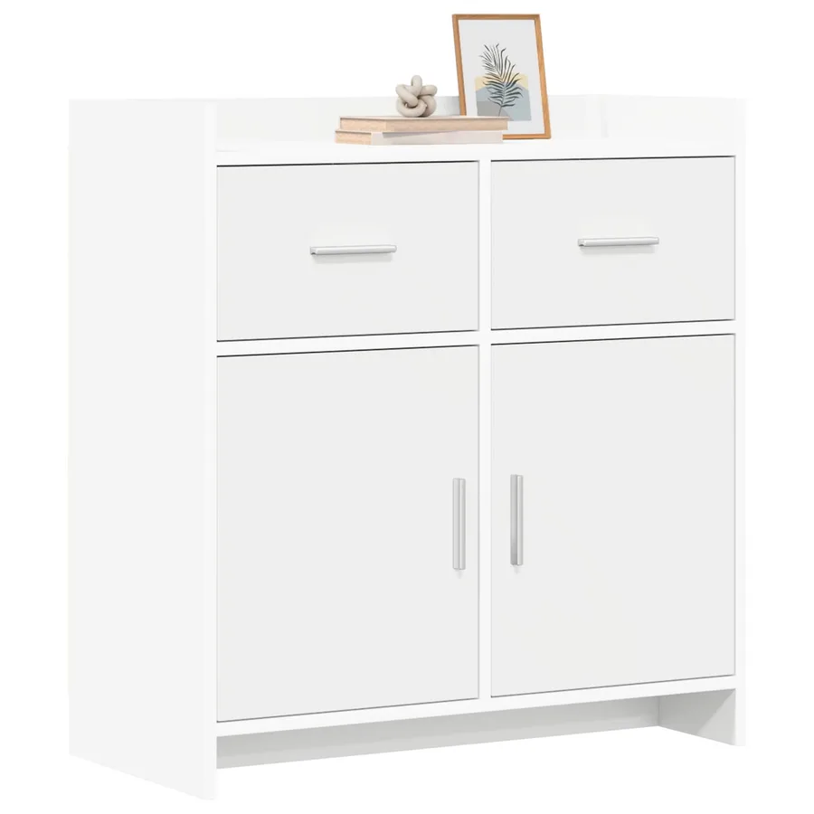 Buffet Blanc 75 x 36 x 80 cm Bois d'ingénierie - 3