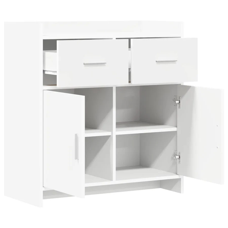 Buffet Blanc 75 x 36 x 80 cm Bois d'ingénierie - 4