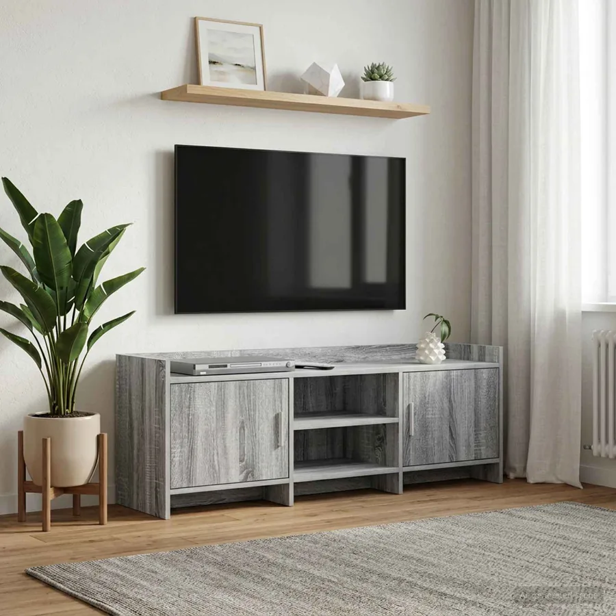 Meuble TV 130 x 33 x 47 cm Sonoma gris Bois d'ingénierie