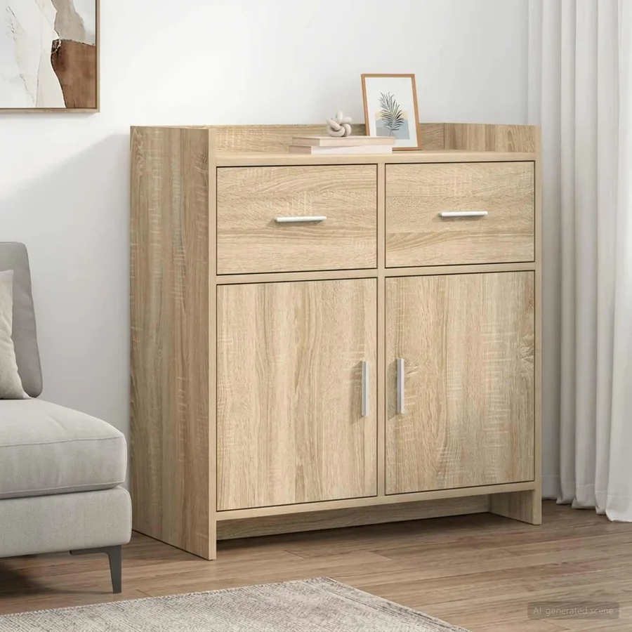 Buffet Chêne Sonoma 75 x 36 x 80 cm Bois d'ingénierie