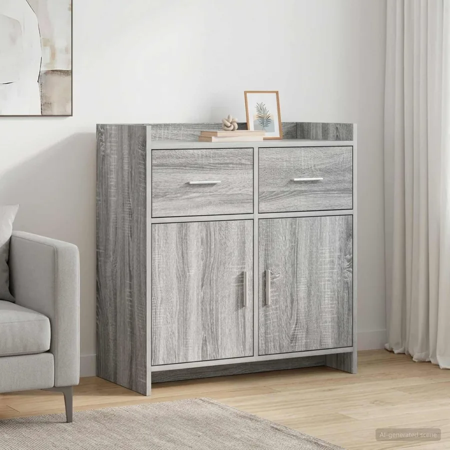 Buffet Sonoma gris 75 x 36 x 80 cm Bois d'ingénierie
