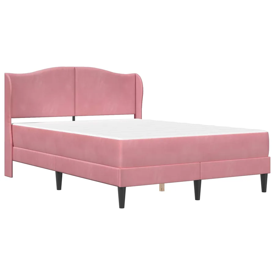 Cadre de lit avec tête de lit Rose 120 x 200 cm Velours - 3