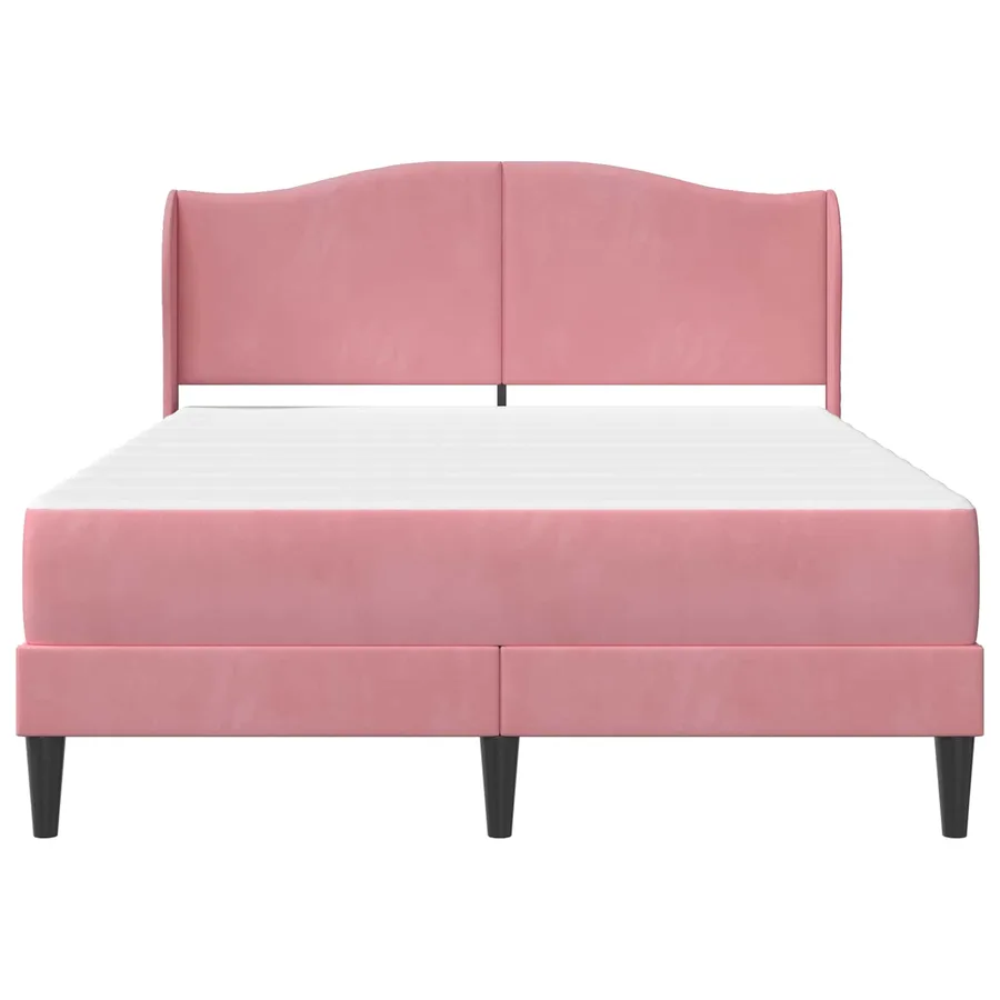Cadre de lit avec tête de lit Rose 120 x 200 cm Velours - 6