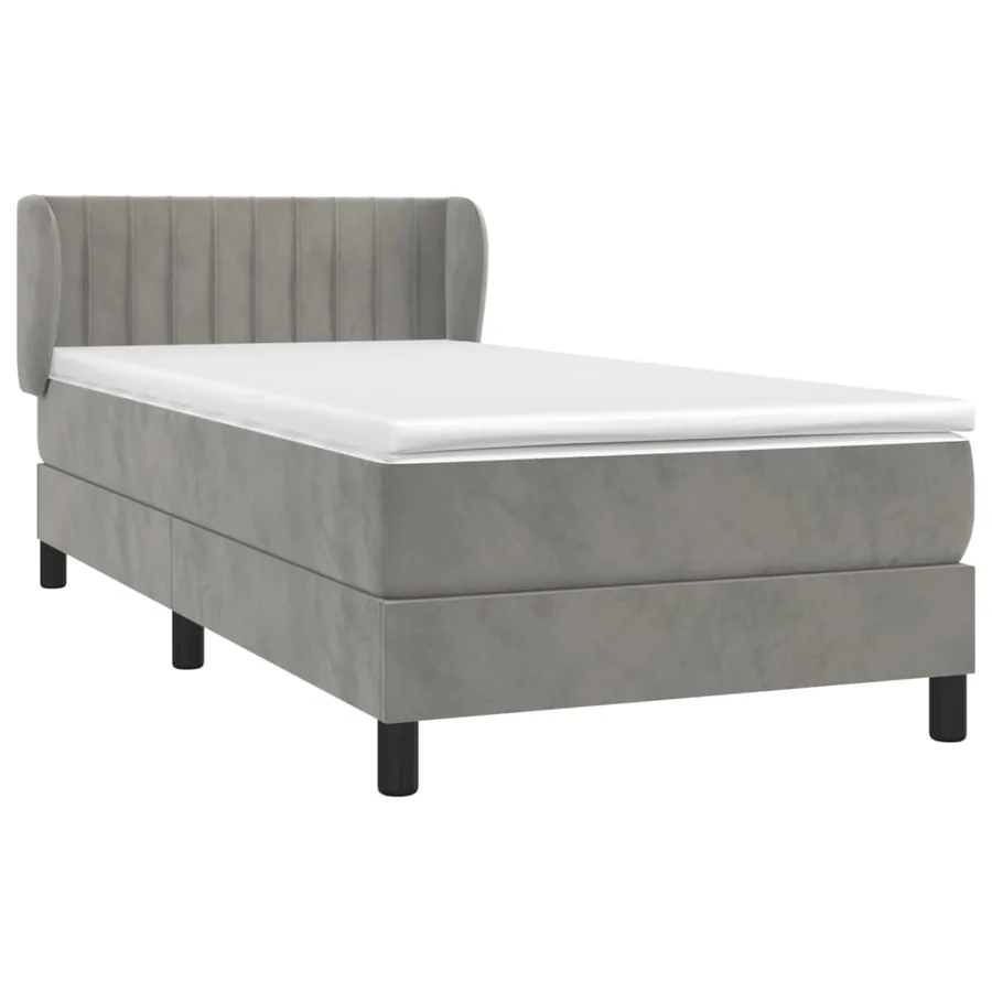 Sommier à lattes de lit et matelas Gris clair 100x200cm Velours - 3