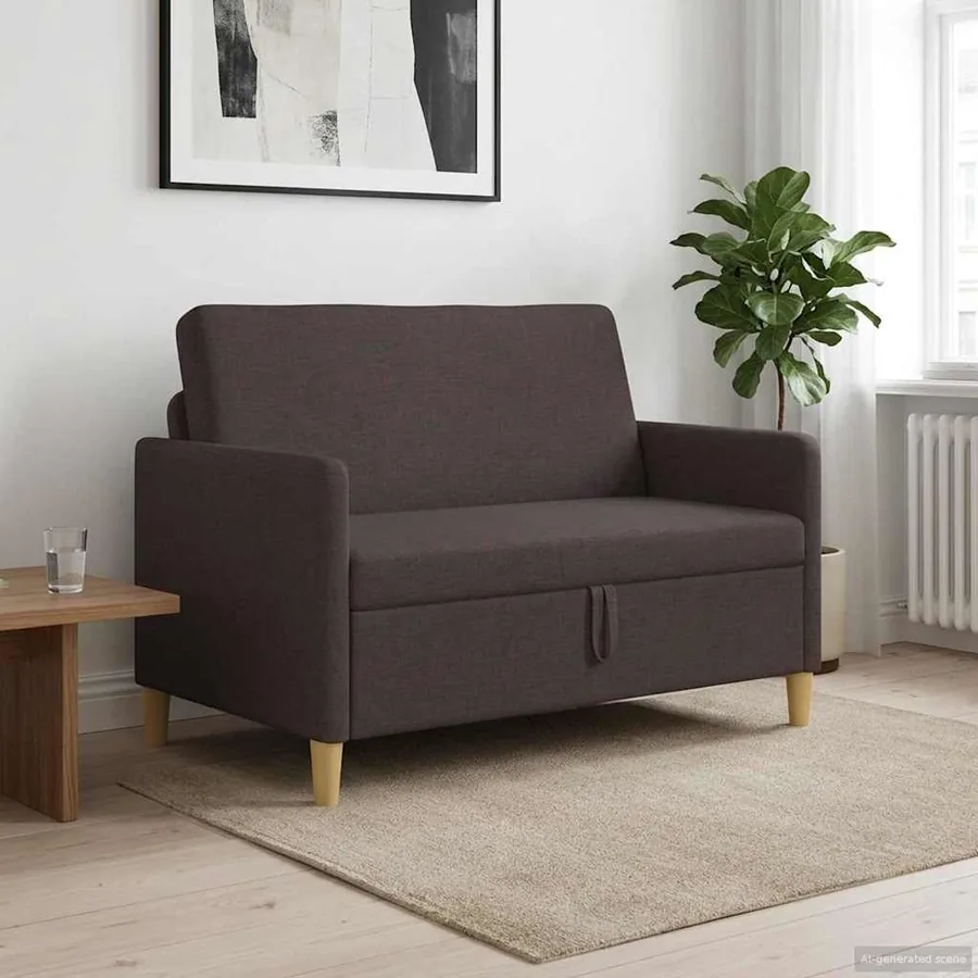 Sofa avec rangement Marron foncé 122 x 78 x 87 cm Polyester