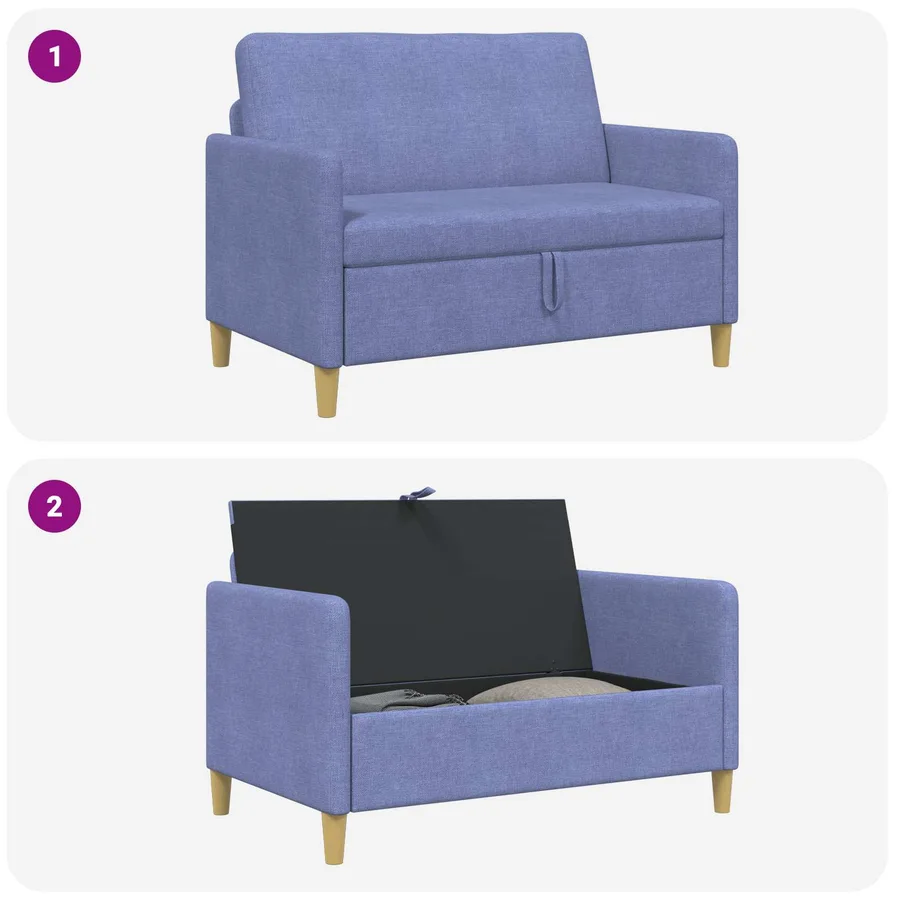 Sofa avec rangement Bleu denim 122 x 78 x 87 cm Polyester - 6