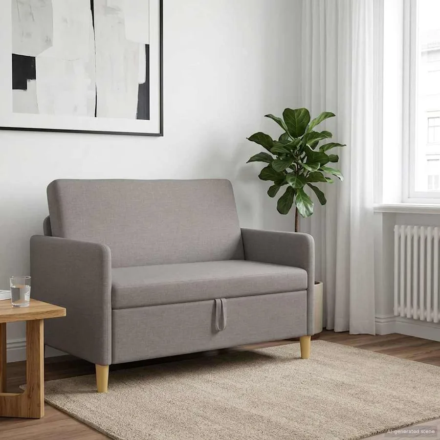 Sofa avec rangement Taupe 122 x 78 x 87 cm Polyester - 3