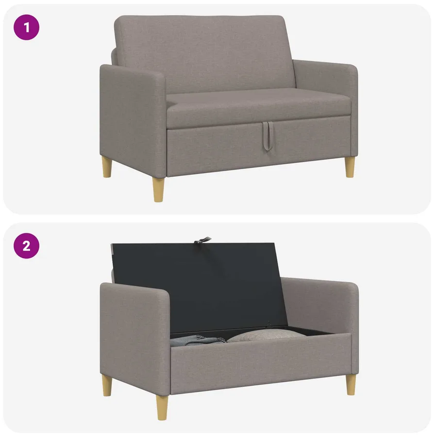 Sofa avec rangement Taupe 122 x 78 x 87 cm Polyester - 6