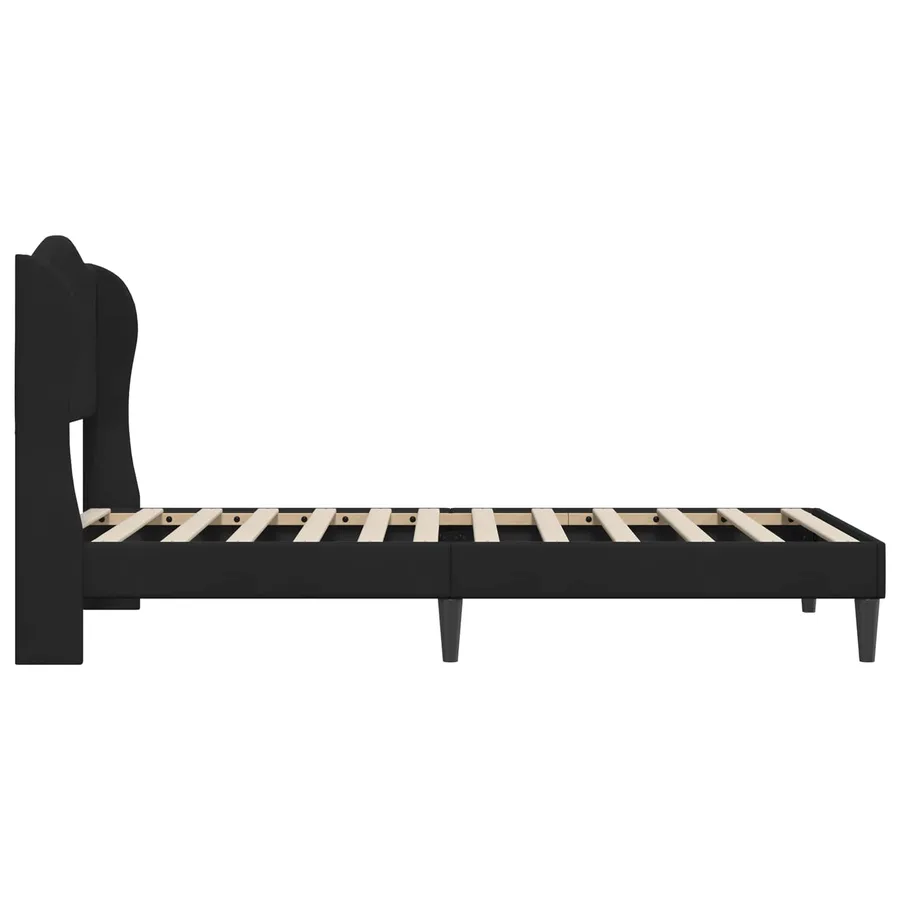 Cadre de lit avec tête de lit Noir 80 x 200 cm Velours - 5