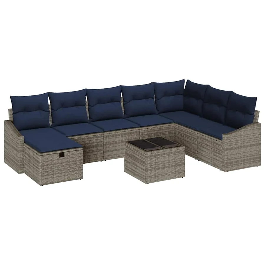Ensemble de Canapés avec coussin 6 pcs polyrotin - 2