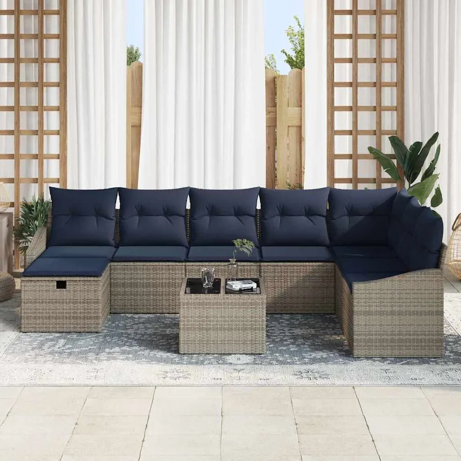 Ensemble de Canapés avec coussin 6 pcs polyrotin - 3