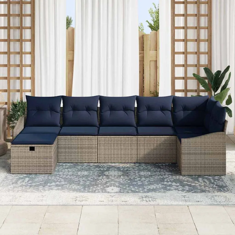 Ensemble de Canapés avec coussin 4 pcs polyrotin - 3