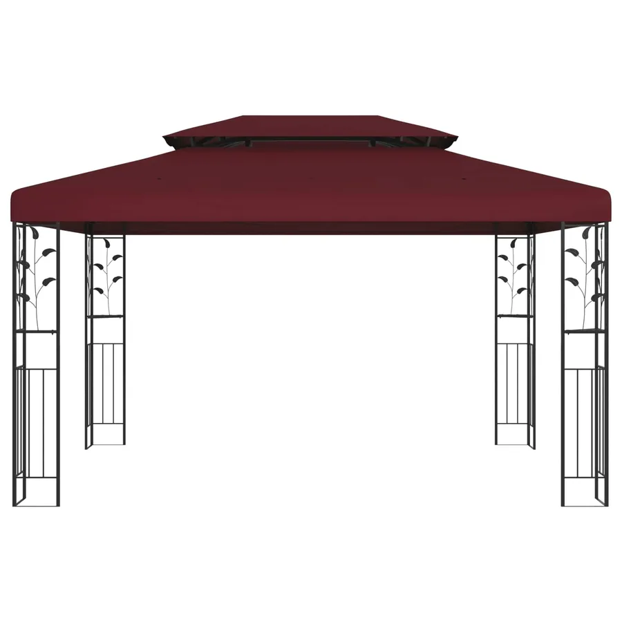 Pavillon 3,97 x 2,96 x 2,68 m Bordeaux Polyester et Acier - 2
