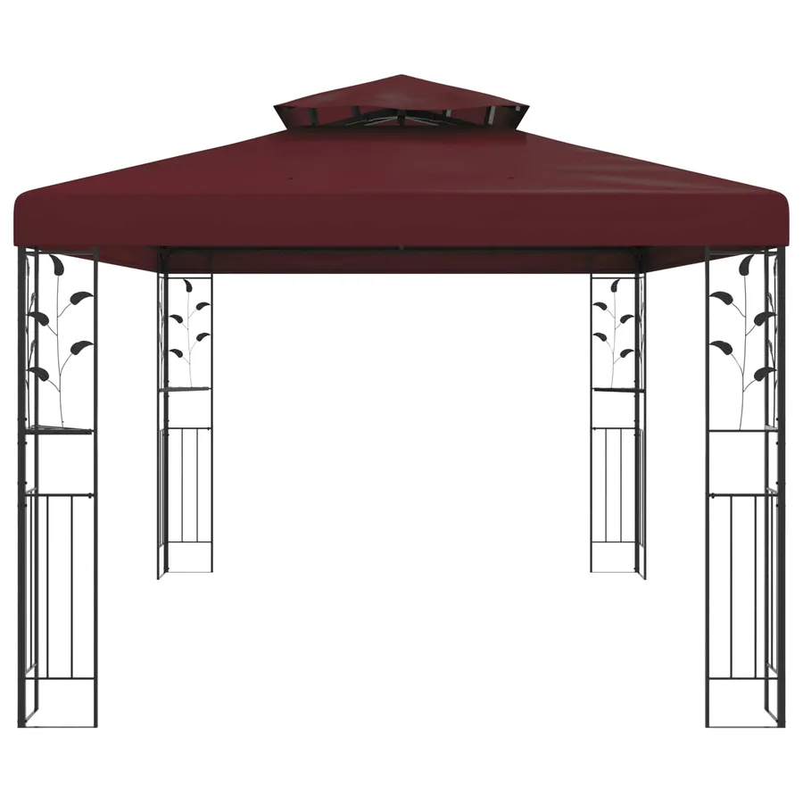 Pavillon 3,97 x 2,96 x 2,68 m Bordeaux Polyester et Acier - 3