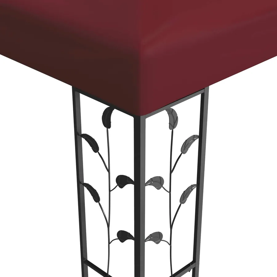 Pavillon 3,97 x 2,96 x 2,68 m Bordeaux Polyester et Acier - 4