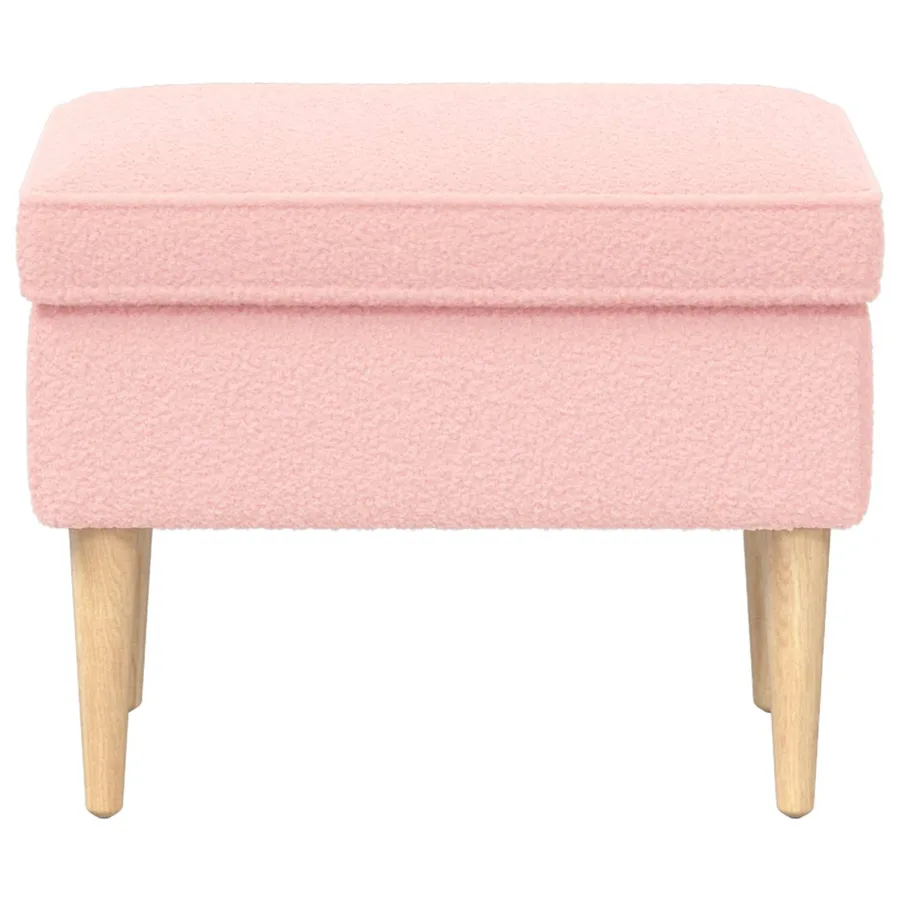 Pouf Rose 55 x 35 x 41 cm Bouclé - 3