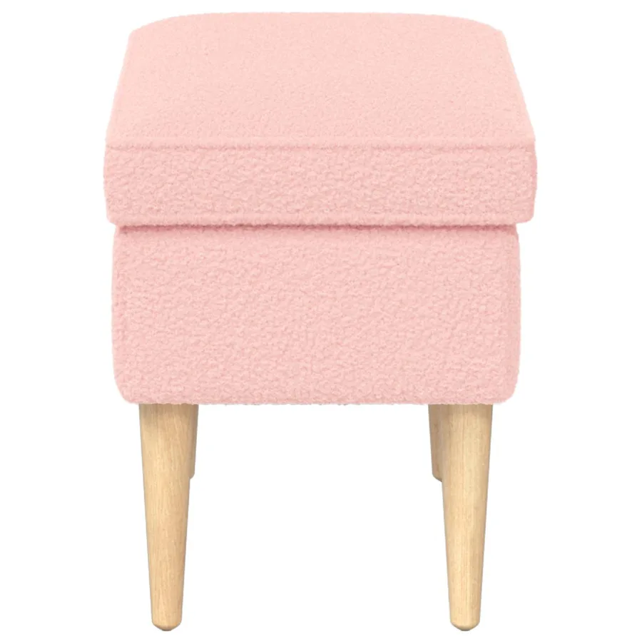 Pouf Rose 55 x 35 x 41 cm Bouclé - 4