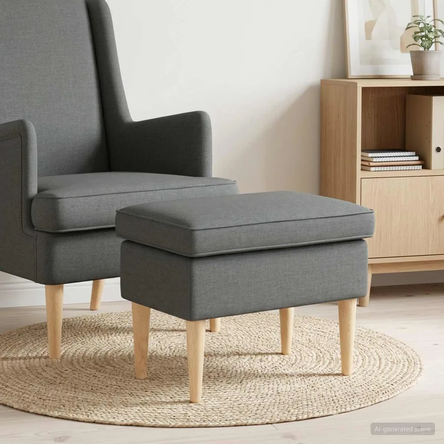 Pouf Gris foncé 55 x 35 x 41 cm Tissu