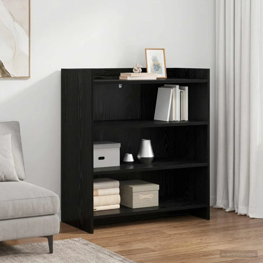 Buffet Chêne noir 75 x 36 x 80 cm Bois d'ingénierie