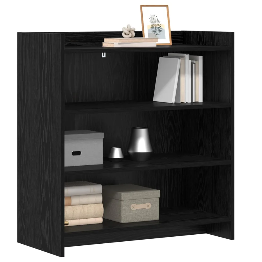Buffet Chêne noir 75 x 36 x 80 cm Bois d'ingénierie - 3