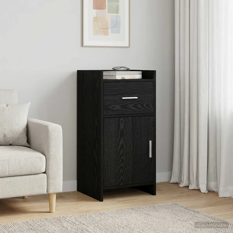 Buffet Chêne noir 40 x 36 x 80 cm Bois d'ingénierie