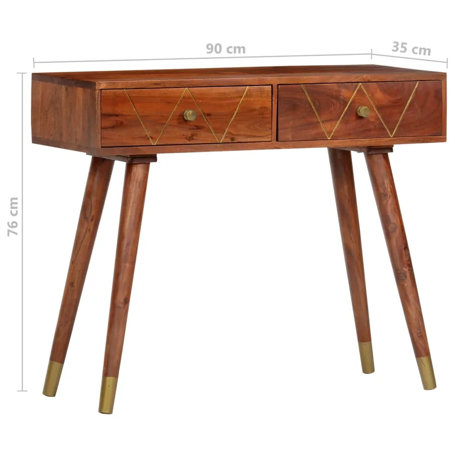 Table console 90x35x76 cm Bois d'acacia massif - 8