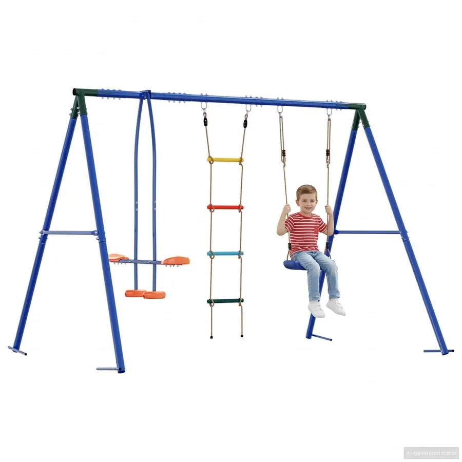 Ensemble de balançoires d'extérieur Multicolore Acier et PE - 3