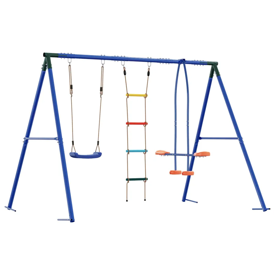 Ensemble de balançoires d'extérieur Multicolore Acier et PE - 6