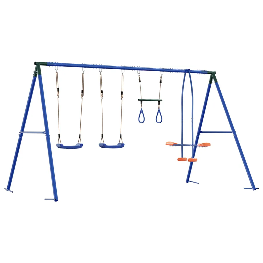 Ensemble de balançoires d'extérieur Multicolore Acier et PE - 6