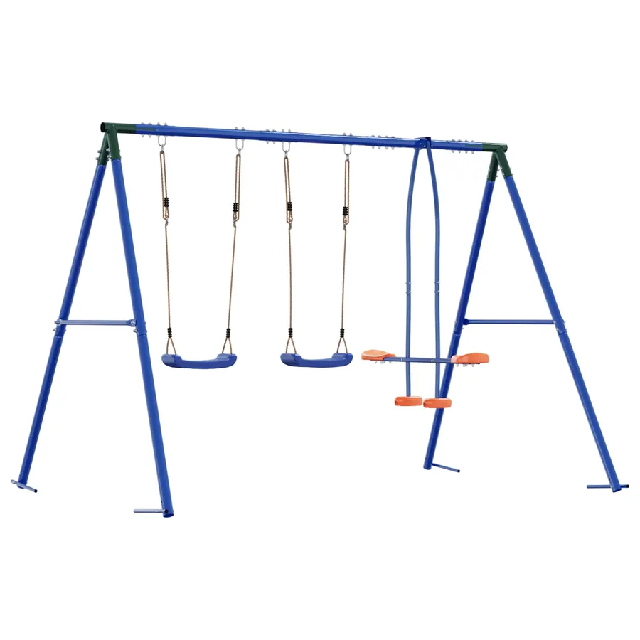 Ensemble de balançoires d'extérieur Multicolore Acier et PE - 6