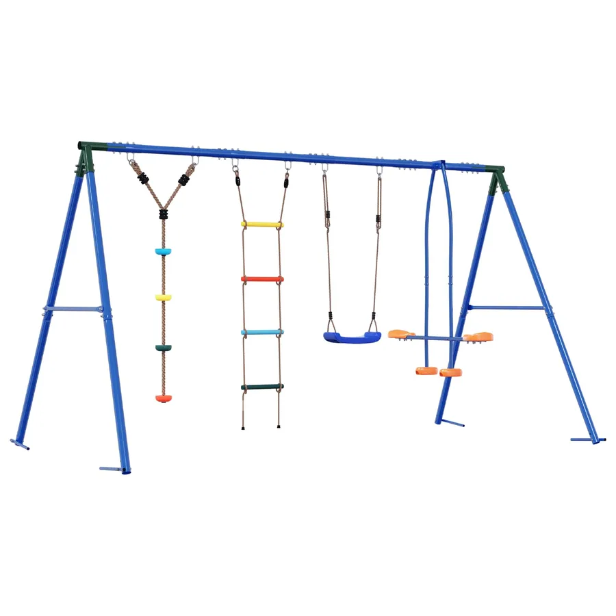 Ensemble de balançoires d'extérieur Multicolore Acier et PE - 6
