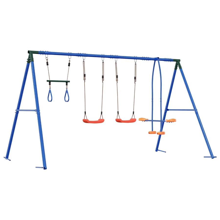 Ensemble de balançoires d'extérieur Multicolore Acier et PE - 6