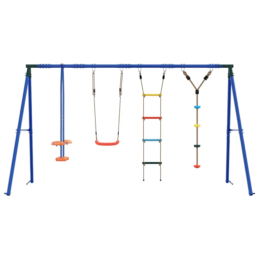 Ensemble de balançoires d'extérieur Multicolore Acier et PE - 4