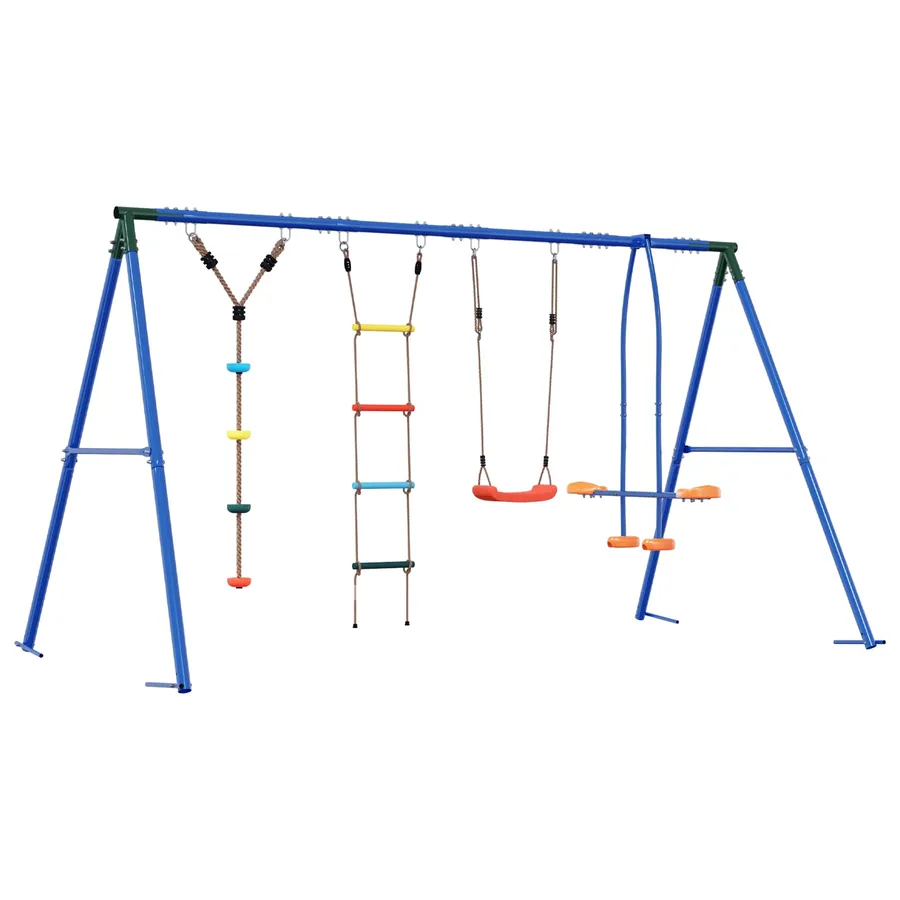 Ensemble de balançoires d'extérieur Multicolore Acier et PE - 6