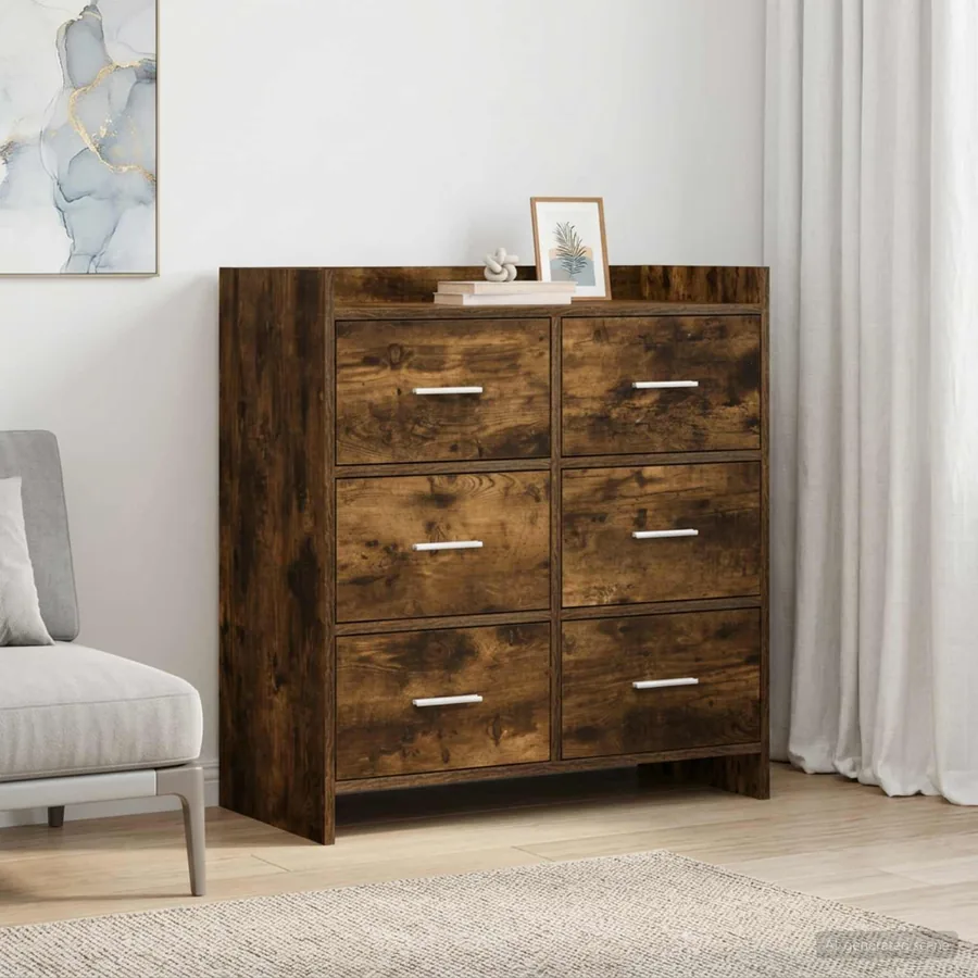 Buffet Chêne fumé 75 x 33 x 80 cm Bois d'ingénierie