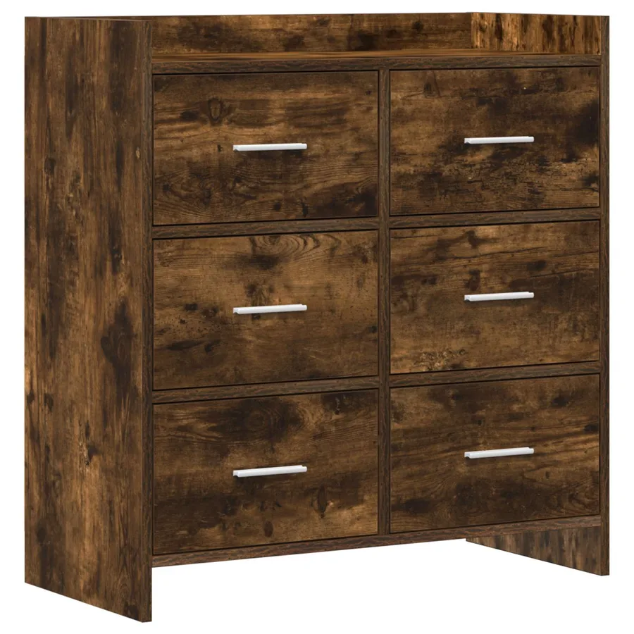 Buffet Chêne fumé 75 x 33 x 80 cm Bois d'ingénierie - 2