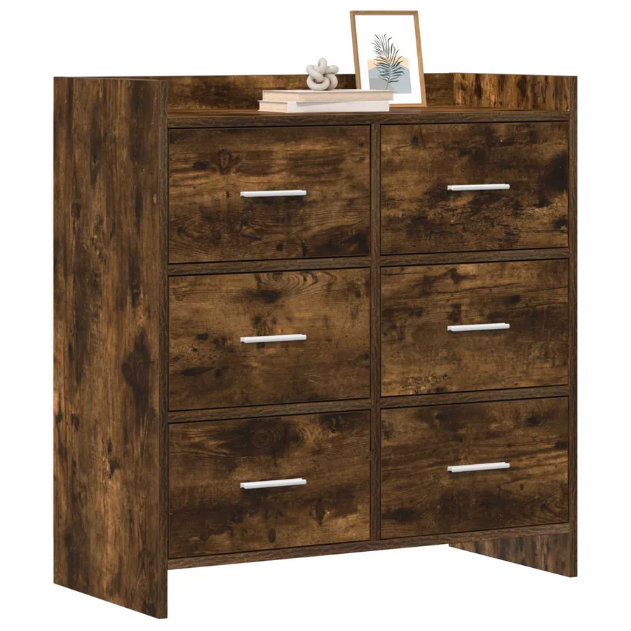Buffet Chêne fumé 75 x 33 x 80 cm Bois d'ingénierie - 3