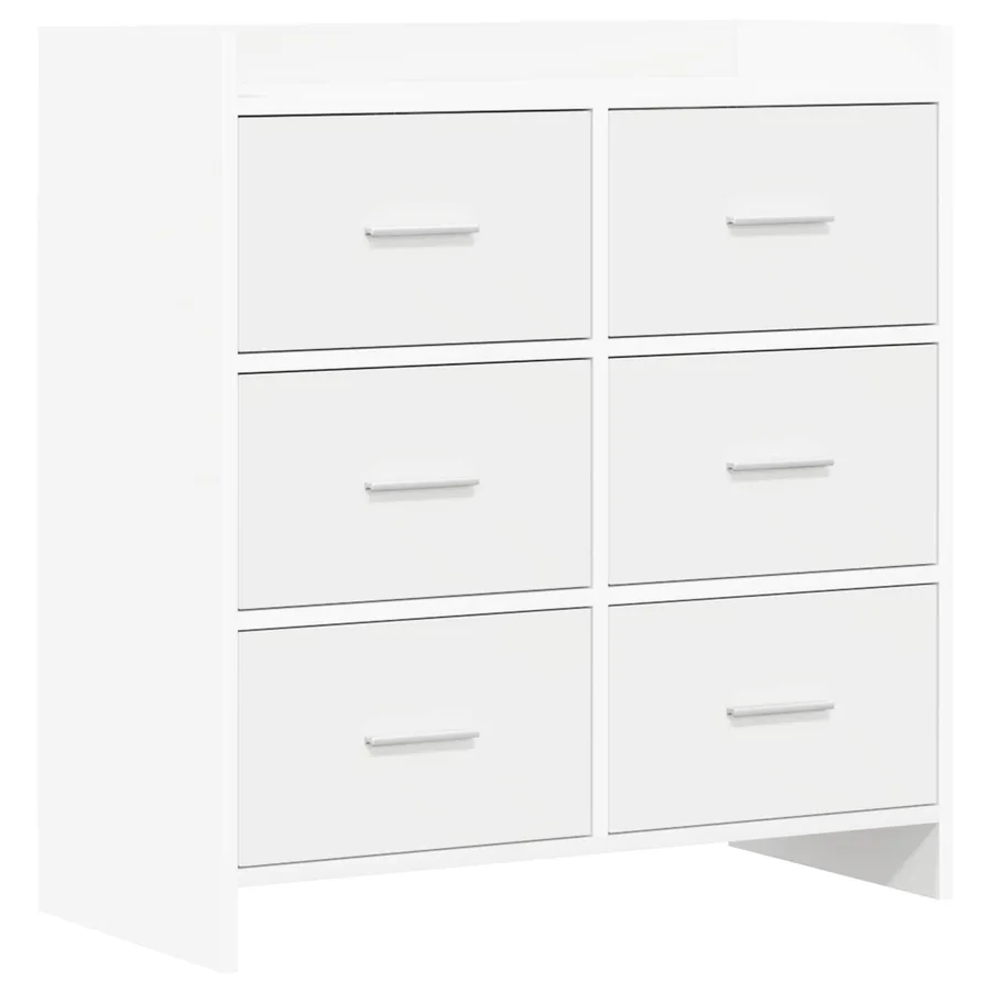 Buffet Blanc 75 x 33 x 80 cm Bois d'ingénierie - 2