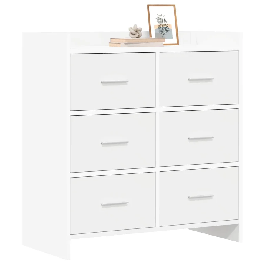 Buffet Blanc 75 x 33 x 80 cm Bois d'ingénierie - 3