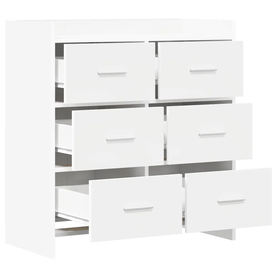 Buffet Blanc 75 x 33 x 80 cm Bois d'ingénierie - 4
